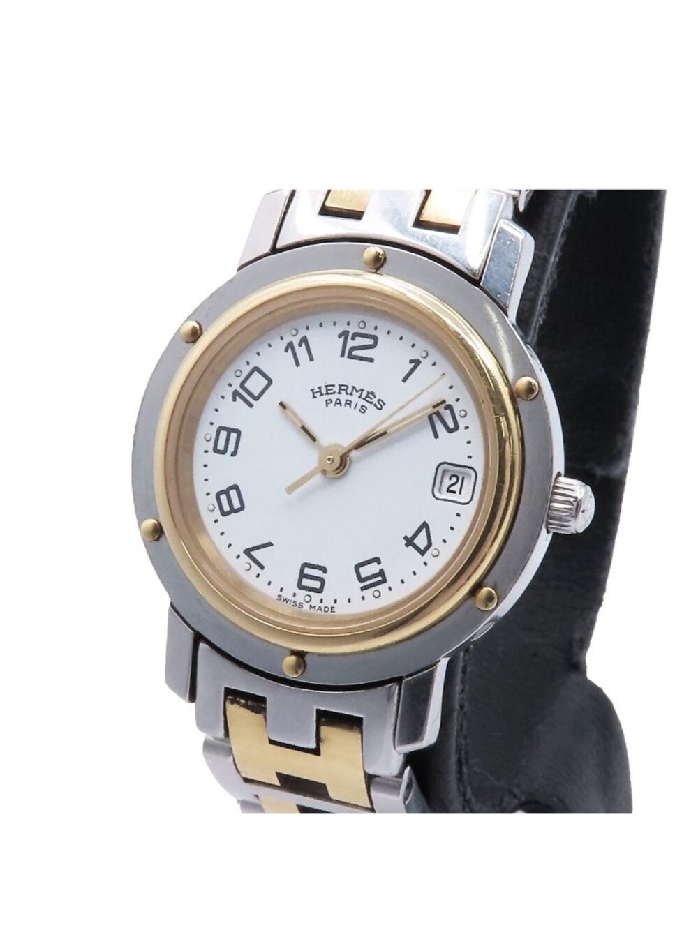 Hermes Clipper CL 4.220 White Stainless Steel Watch Quartz